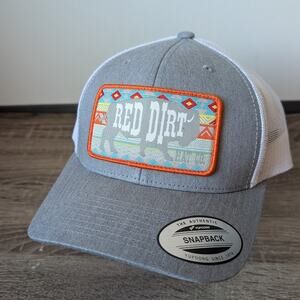 Red Dirt Hat Company Buffalo Patch Adjustable Snapback Hat Unisex Aztec Grey NEW